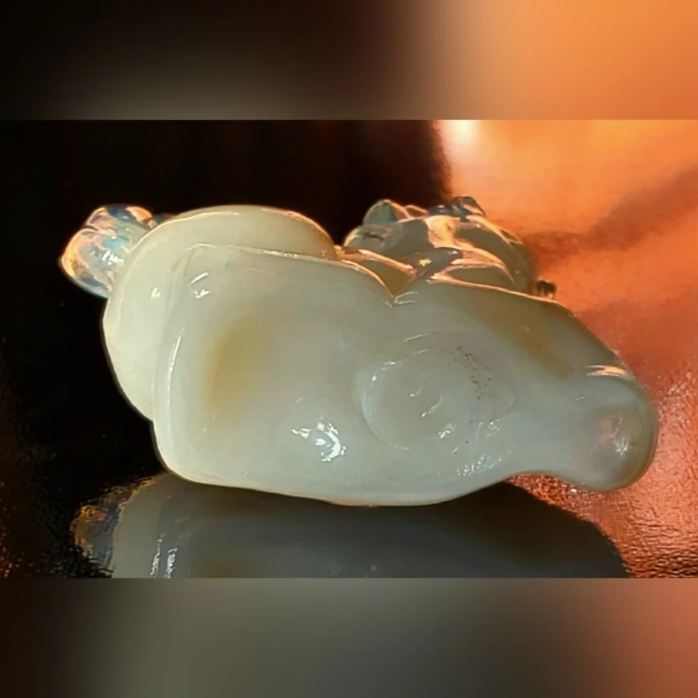 Vntg Boyd Light Yellow Slag Glass Little Lucky the Unicorn 🦄 - Picture 5 of 11